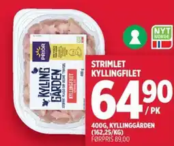 Meny STRIMLET KYLLINGFILET tilbud