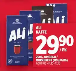Meny ALI KAFFE tilbud