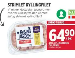 Meny STRIMLET KYLLINGFILET tilbud