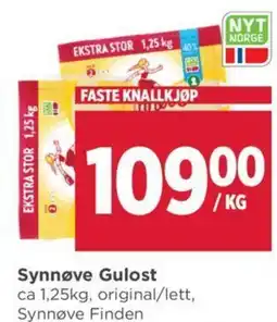 Meny Synnøve Gulost tilbud