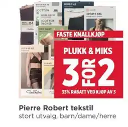 Meny Pierre Robert tekstil tilbud