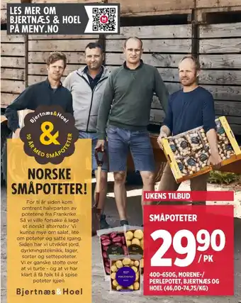 Meny Bjertnæs & hoel poteter tilbud