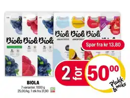 Coop Extra Biola syrnet melk blåbær tilbud
