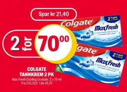 Coop Extra Colgate tannkrem tilbud