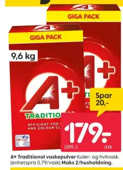 Rusta A+ vaskepulver tilbud