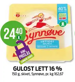 Kiwi Synnøve finden gulost lett tilbud