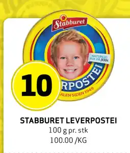 Bunnpris STABURET LEVERPOSTEI tilbud