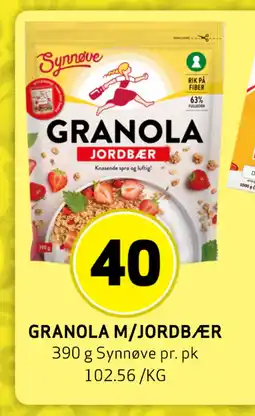 Bunnpris GRANOLA M/JORDBÆR tilbud