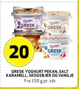 Bunnpris GRESK YOGHURT PEKAN, SALT KARAMELL, SKOGSBÆR OG VANILJE tilbud