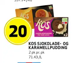 Bunnpris KOS SJOKOLADE- OG KARAMELPUDDING tilbud