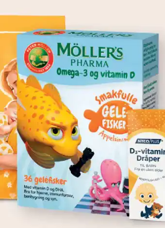 Vitusapotek Möller's Pharma Omega-3 gelefisk, 36 stk tilbud