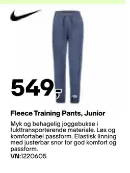 XXL Sport Fleece Training Pants, Junior tilbud