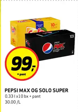 Bunnpris PEPSI MAX OG SOLO SUPER tilbud