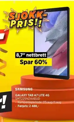 POWER GALAXY TAB A7 LITE 4G SMT225NZAAEUD tilbud