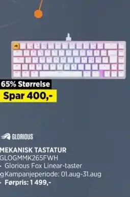 POWER MEKANISK TASTATUR GLOGMMK265FWH tilbud