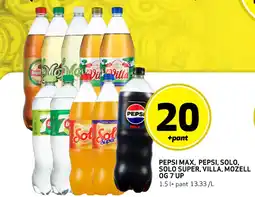 Bunnpris PEPSI MAX, PEPSI, SOLO, SOLO SUPER, VILLA, MOZELL OG 7UP tilbud