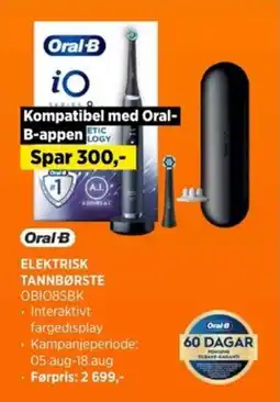 POWER ELEKTRISK TANNBØRSTE OBIO8SBK tilbud
