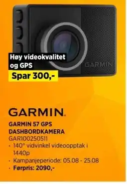POWER GARMIN 57 GPS DASHBORDKAMERA GAR100250511 tilbud