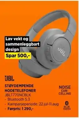 POWER STØYDEMPENDE HODETELEFONER tilbud