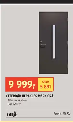 Montér YTTERDØR HERAKLES MØRK GRÅ tilbud