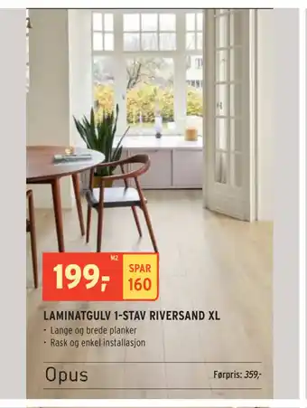 Montér LAMINATGULV 1-STAV RIVERSAND XL tilbud