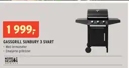 Montér GASSGRILL SUNBURY 3 SVART tilbud