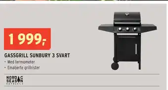 Montér GASSGRILL SUNBURY 3 SVART tilbud