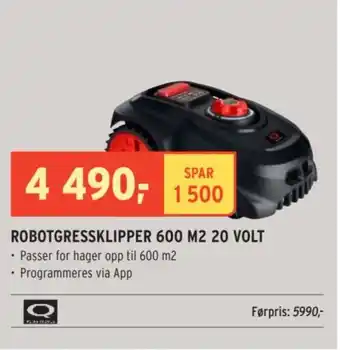 Montér ROBOTGRESSKLIPPER 600 M2 20 VOLT tilbud