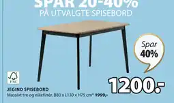 JYSK JEGIND SPISEBORD tilbud