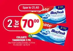 Coop Extra COLGATE TANNKREM 2 PK tilbud