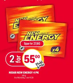 Coop Extra NIDAR NEW ENERGY 4 PK tilbud