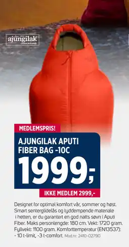 Sport 1 AJUNGILAK APUTI FIBER BAG -10C tilbud