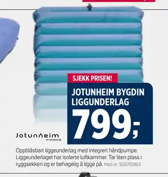 Sport 1 JOTUNHEIM BYGDIN LIGGUNDERLAG tilbud