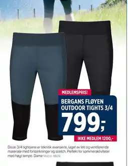 Sport 1 BERGANS FLØYEN OUTDOOR TIGHTS 3/4 tilbud