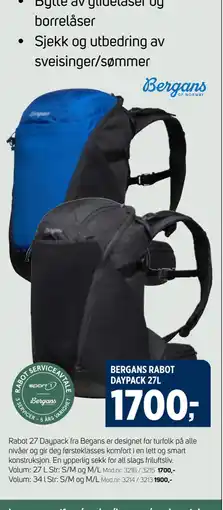 Sport 1 BERGANS RABOT DAYPACK 27L tilbud