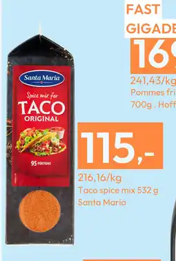 Gigaboks Taco spice mix 532 g tilbud