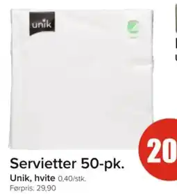 Spar Servietter 50-pk. tilbud