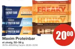 Spar Maxim Proteinbar et utvalg, 50-56 g tilbud
