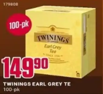 Europris TWININGS EARL GREY TE 100-pk tilbud