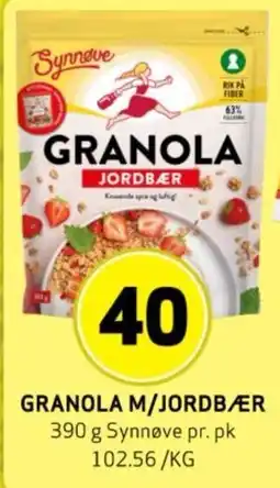 Bunnpris GRANOLA M/JORDBÆR tilbud