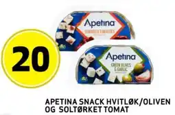 Bunnpris APETINA SNACK HVITLØK/OLIVEN OG SOLTØRKET TOMAT tilbud