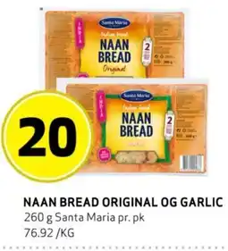 Bunnpris NAAN BREAD ORIGINAL OG GARLIC tilbud