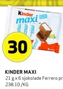 Bunnpris KINDER MAXI tilbud