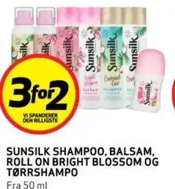 Bunnpris SUNSILK SHAMPOO, BALSAM, ROLL ON BRIGHT BLOSSOM OG TØRRSHAMPO tilbud