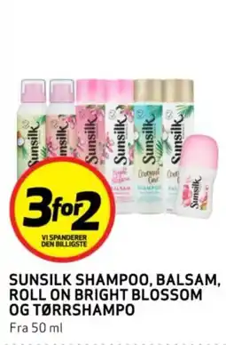 Bunnpris SUNSILK SHAMPOO, BALSAM, ROLL ON BRIGHT BLOSSOM OG TØRRSHAMPO tilbud