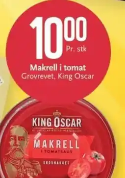 CC Mat Makrell i tomat Grovrevet, King Oscar tilbud