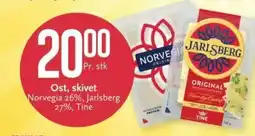 CC Mat Ost, skivet Norvegia 26%, Jarlsberg 27%, Tine tilbud