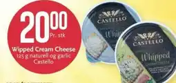 CC Mat Wipped Cream Cheese 125 g naturell og garlic Castello tilbud