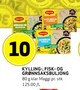 Bunnpris KYLLING-, FISK- OG GRØNNSAKSBULJONG tilbud