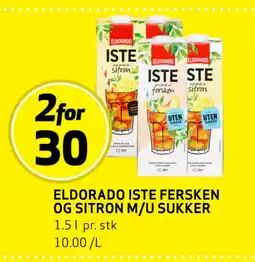 Bunnpris ELDORADO ISTE FERSKEN OG SITRON M/U SUKKER tilbud
